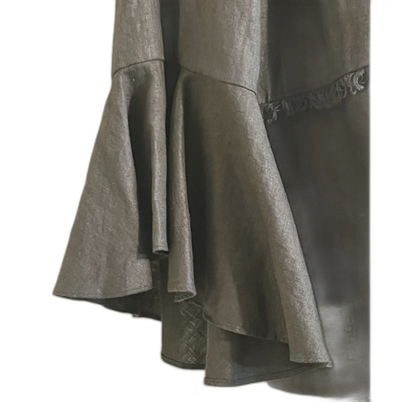 Chico's Bell-Sleeve Linen Open Front Boho Jacket Whimsy Black Size 3 16/18 - Picture 4 of 11